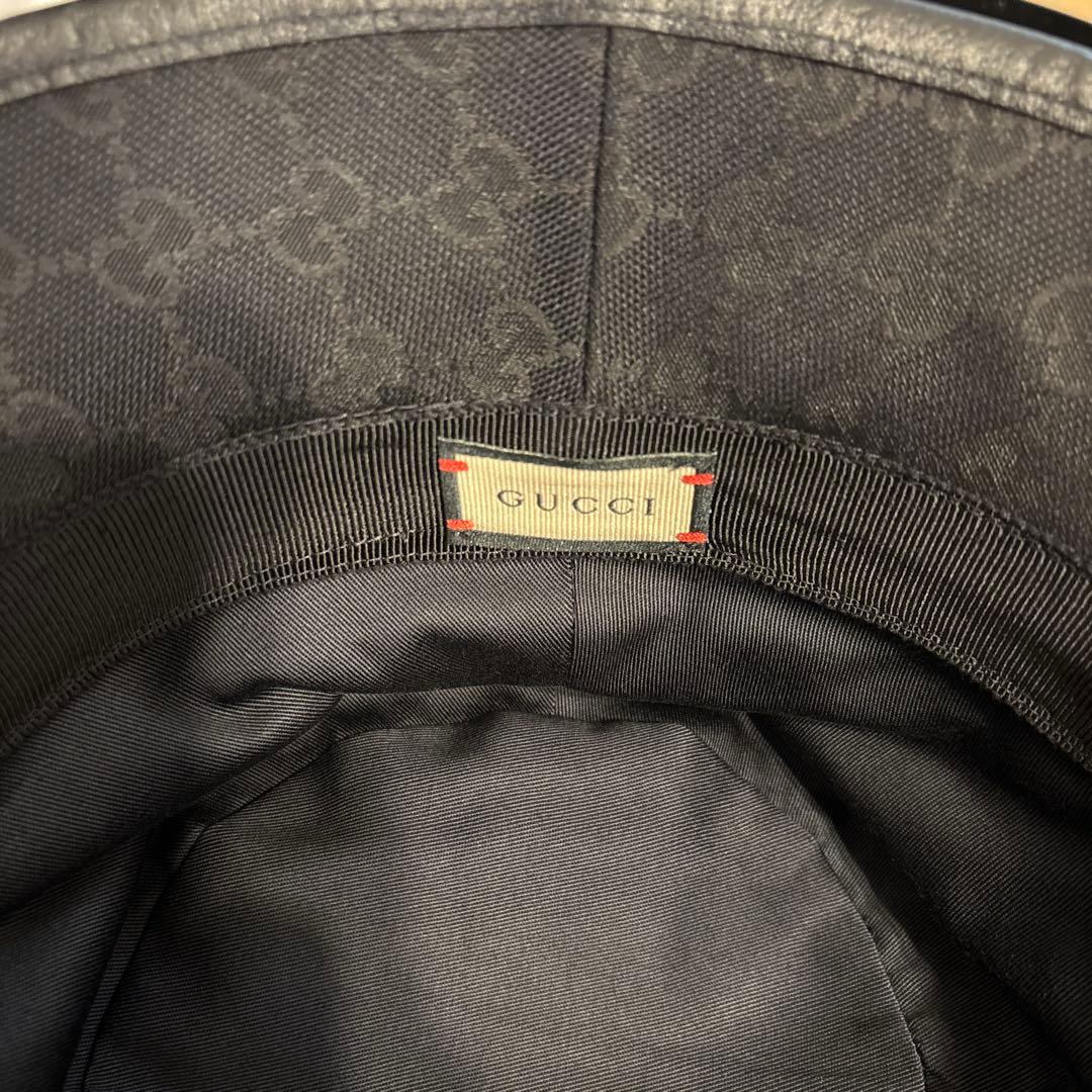 【未使用】GUCCI ブラック バケットハット M(58cm)／ブラック／メンズ
