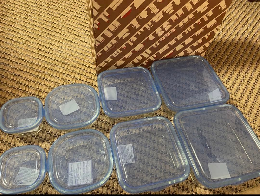 iwakiガラスタッパー　ガラス製食品保存容器8個セット
