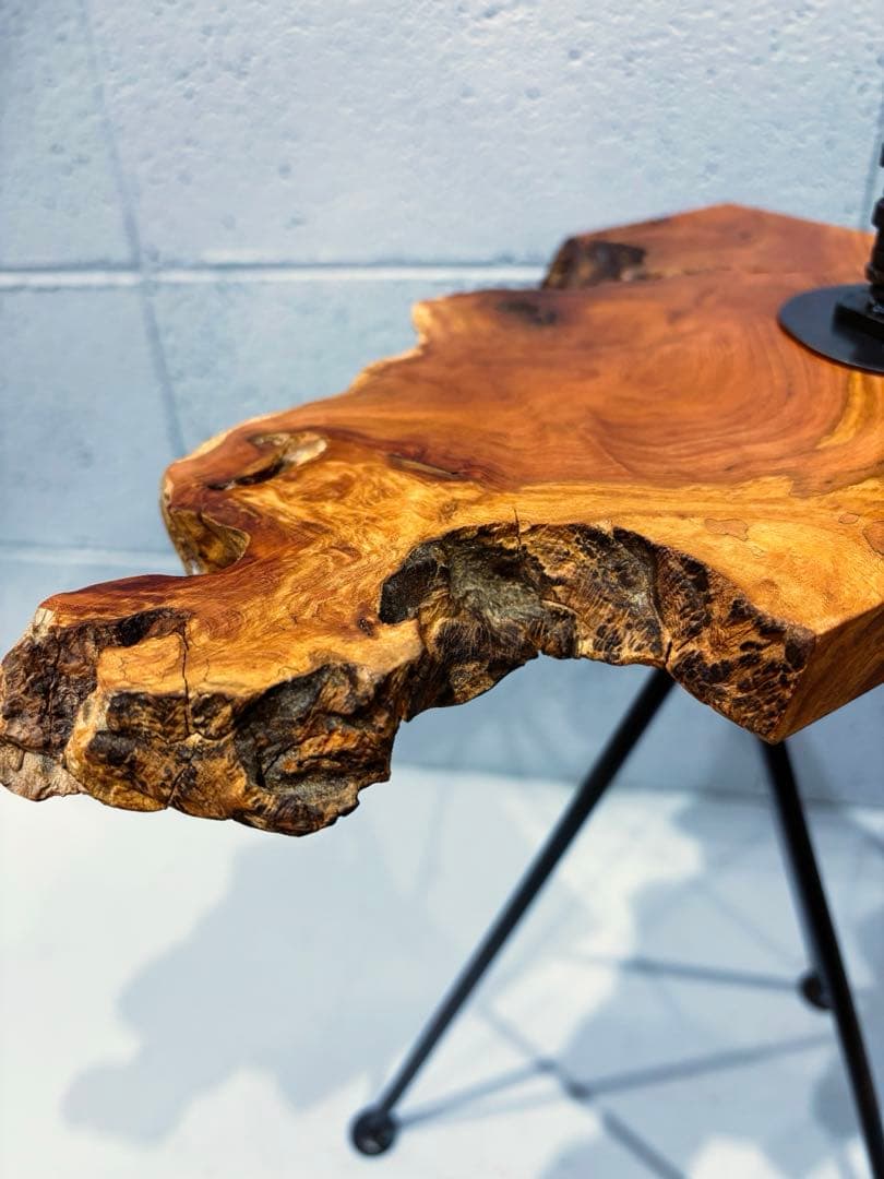 欅材サイドテーブル　コーヒーテーブル　ナイトテーブル　観葉植物置き台　花台