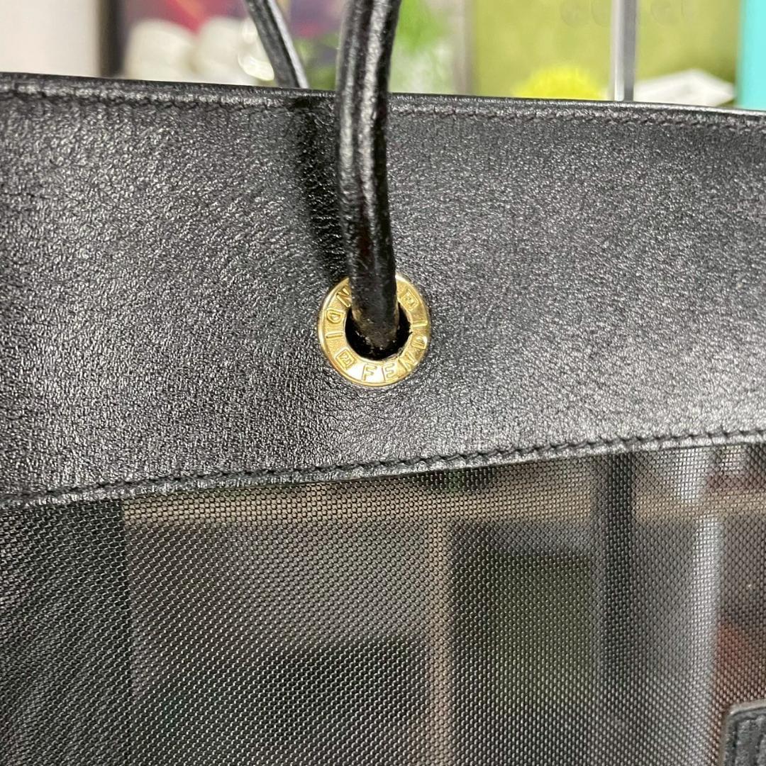 未着用 OLD FENDI ズッカ レザー メッシュ トートバッグ A4収納可