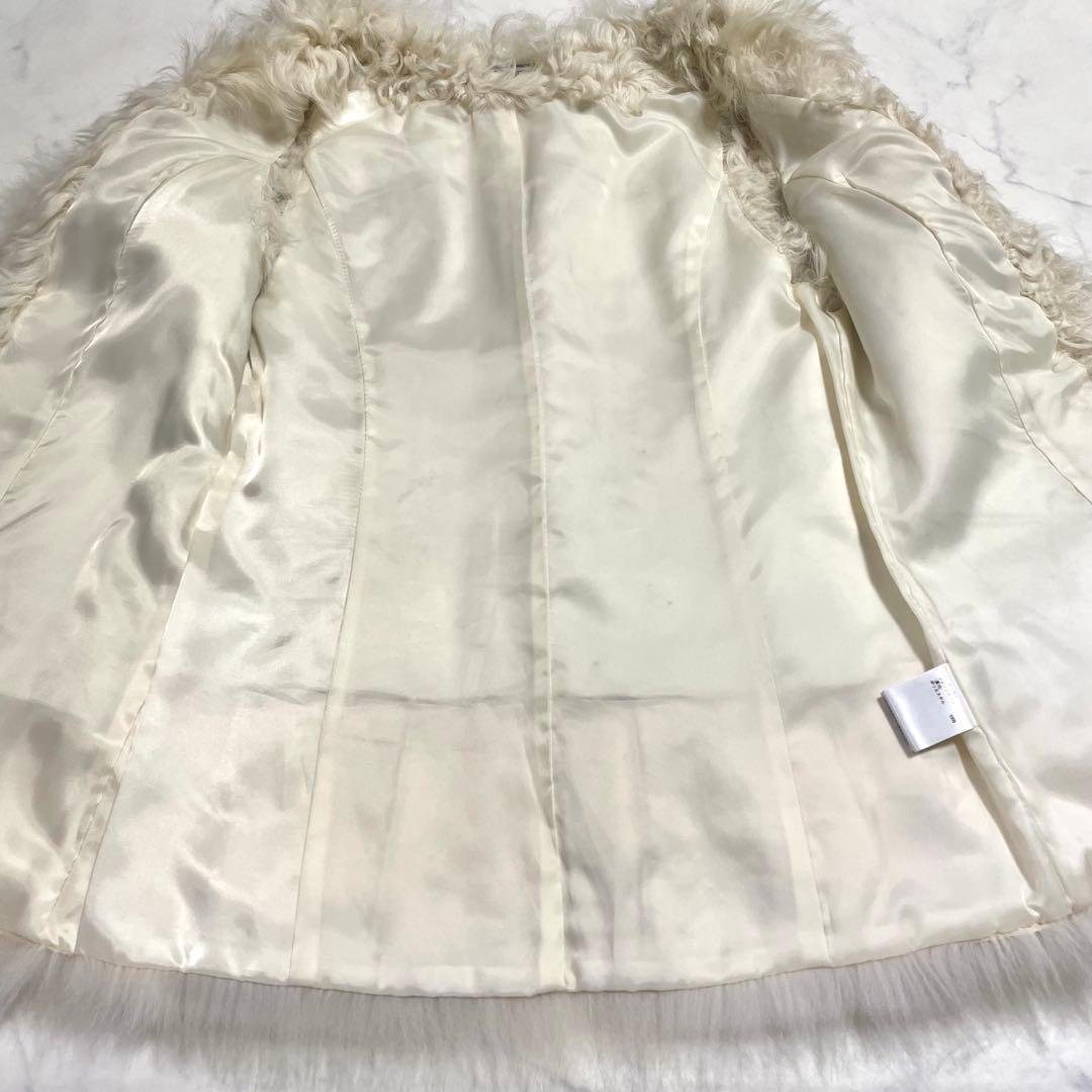 レア♪ダイアグラム カルガンラム フォックスファーベスト ジレ オフホワイト