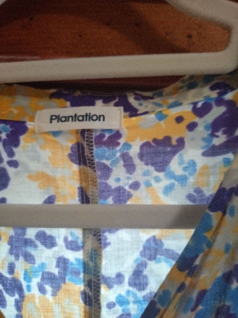 Plantation 花柄 Vネック ロングワンピース