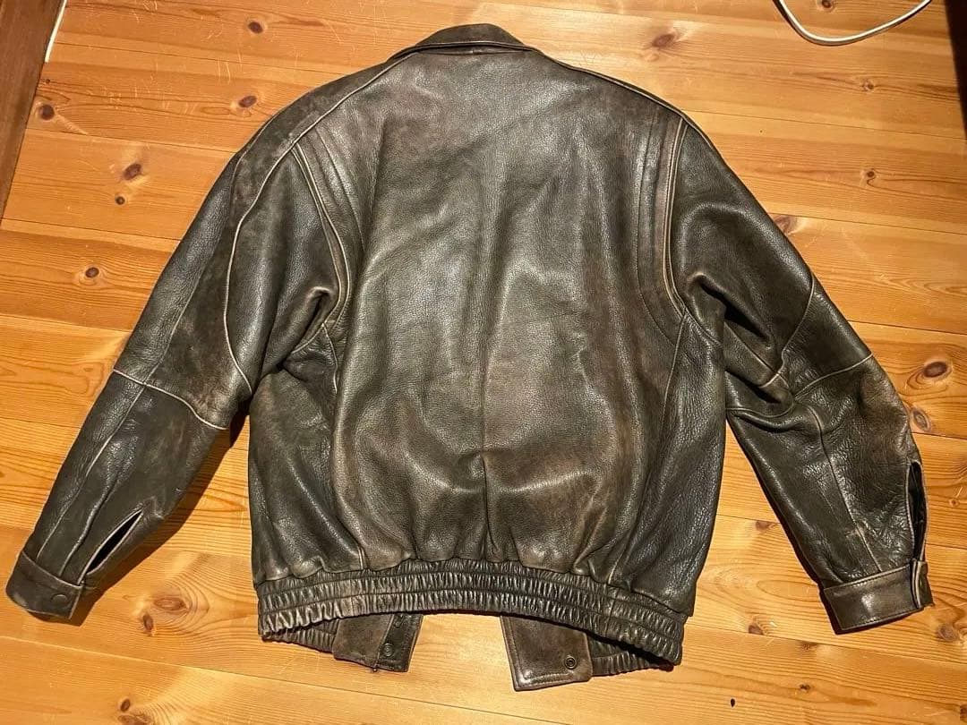 【本革】ビンテージライダースジャケット　バイカー 牛革