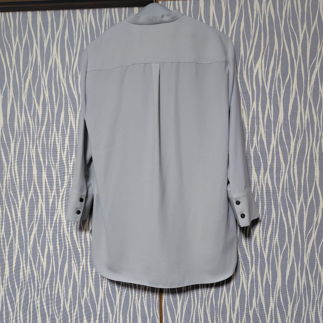 【美品】Theoryジョーゼットタイブラウス❦ボウタイ長袖/色アイス/Sサイズ