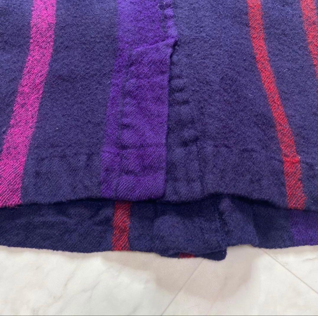 Y's ヨウジヤマモト　圧縮ウール　ジャケット　ストライプ　パープル