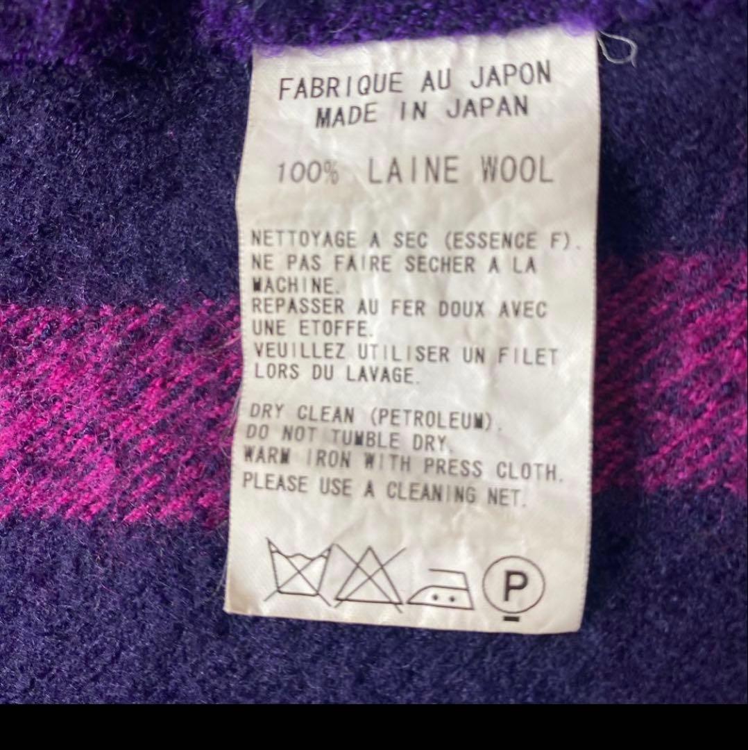 Y's ヨウジヤマモト　圧縮ウール　ジャケット　ストライプ　パープル