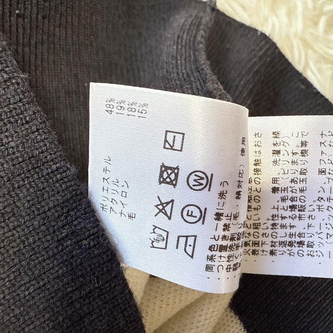 【デサントゴルフ】美品 ハーフジップ ニット ボーダー Lサイズ レディース