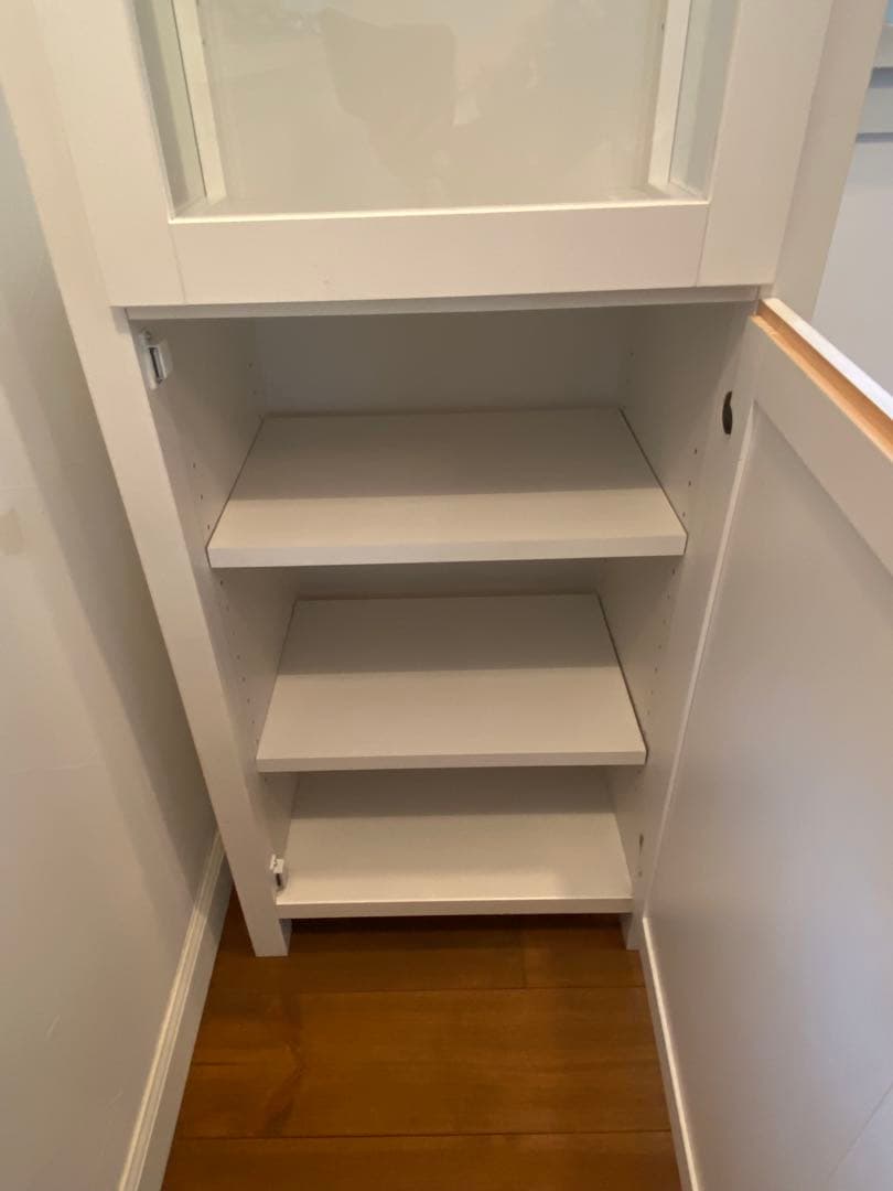 Momo natural ホワイト木製キャビネット ガラス扉 Cielシリーズ