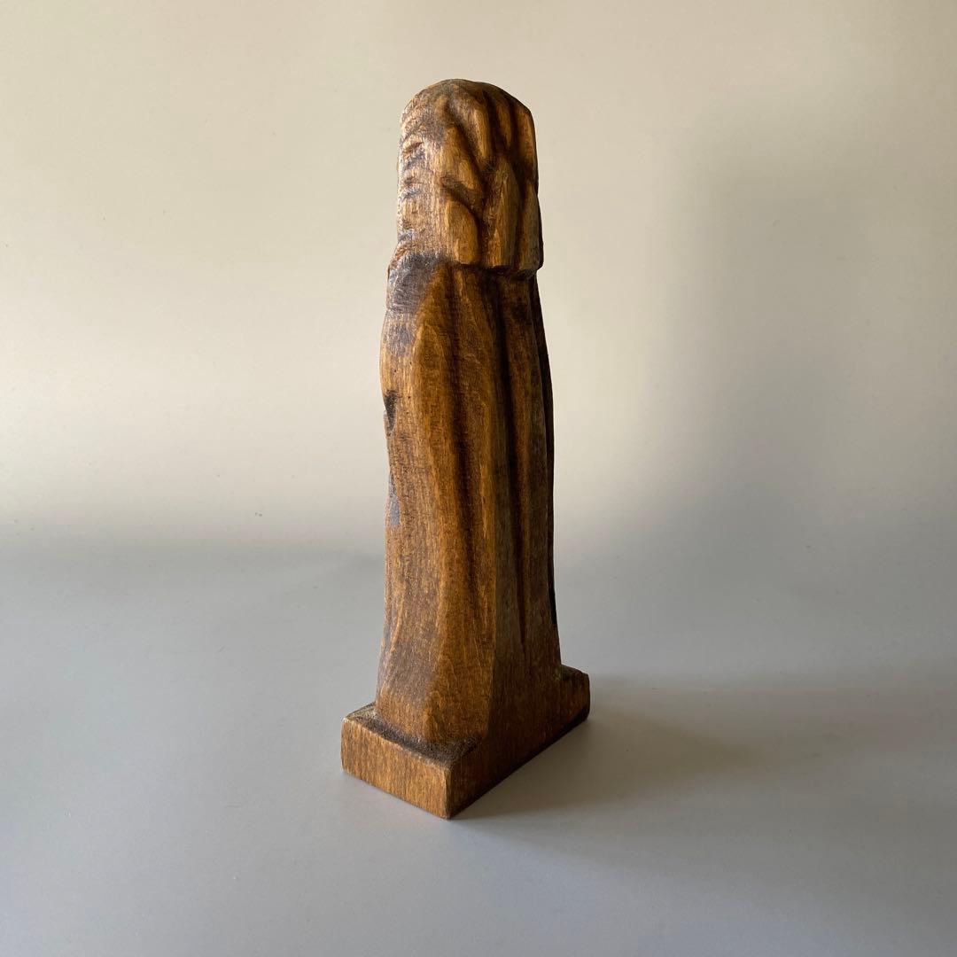 フランス アンティーク 本を持つ聖人像 聖ペテロ 木彫 19世紀