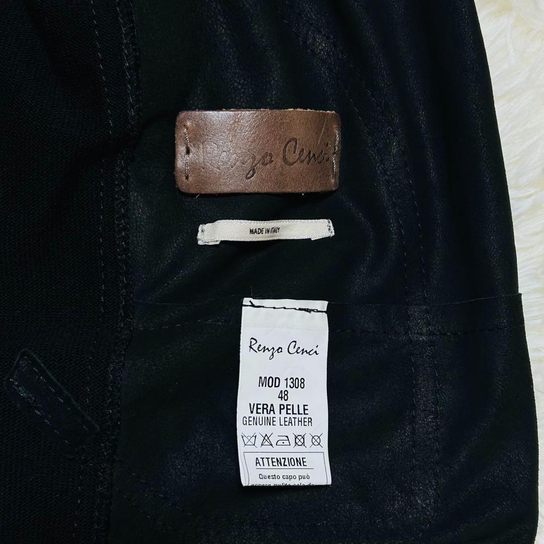 新品タグ付 RENZO CENCI スエードニットブルゾン48
