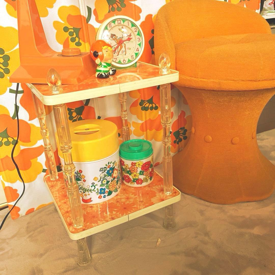昭和レトロ キッチンワゴン 飾り棚 電話台 装飾台 レトロポップ 花台