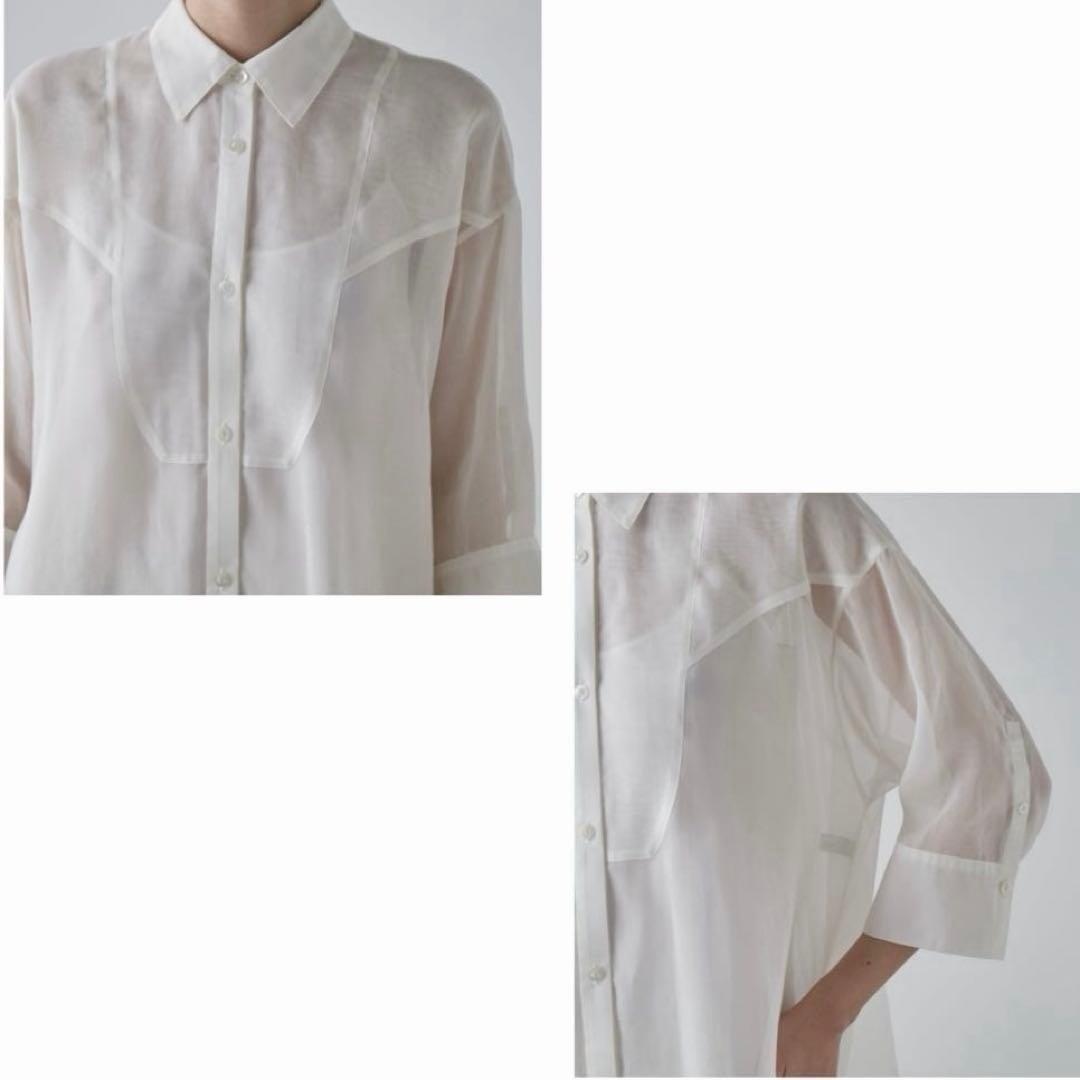 2WAY✨未使用級 ADORE ソフトオーガンジー　シャツワンピース 黒 FR