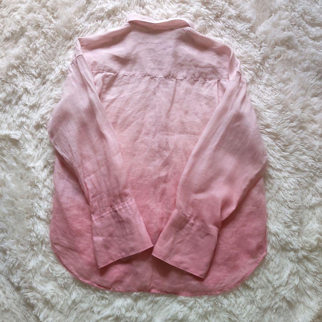 ミラオーウェン ピュアラミーリネン100%きれい色 オーバーサイズシャツ♪刺繍