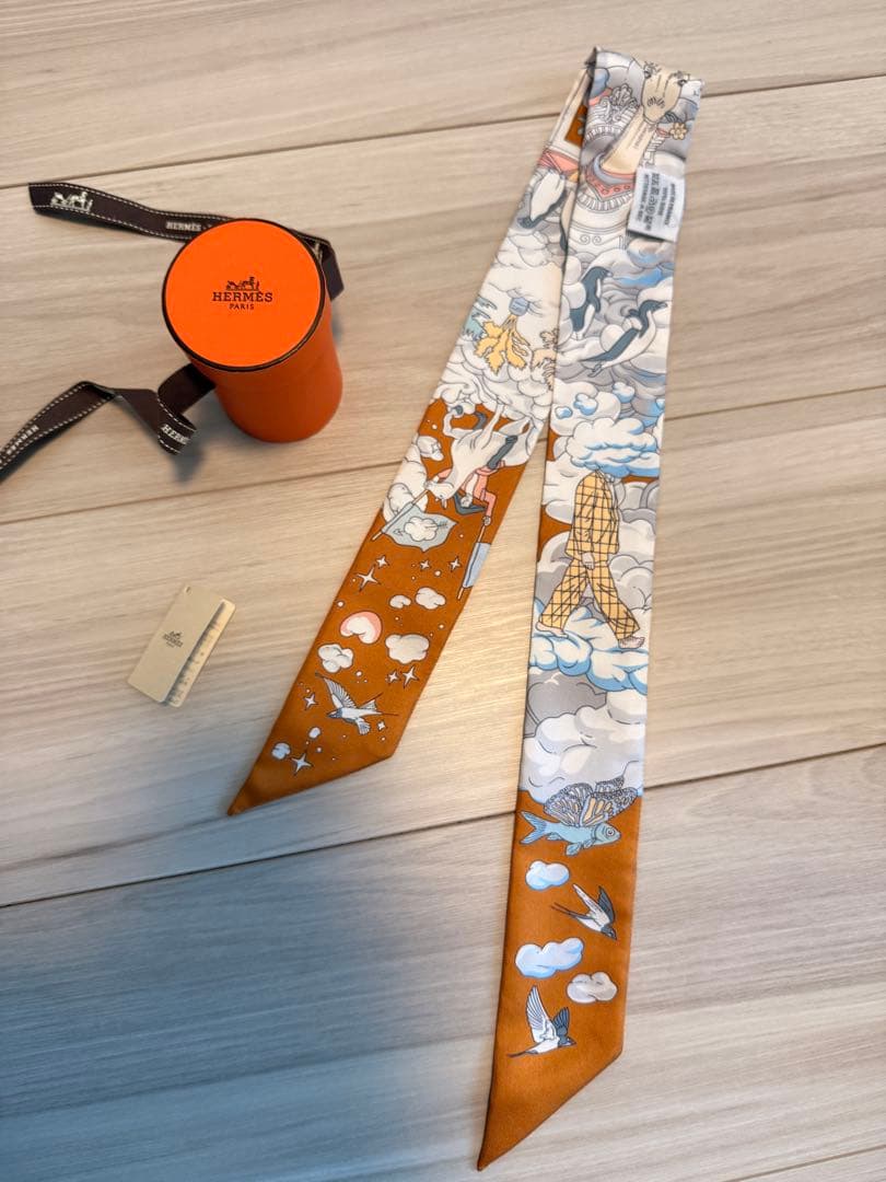 HERMES ツイリー　私の雲　ブラウン