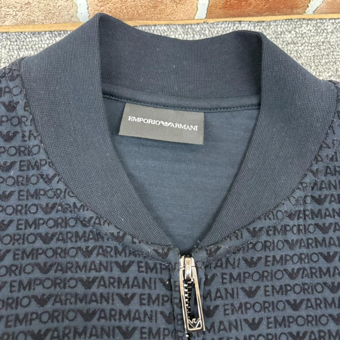 A4.エンポリオアルマーニ 総柄ジップアップブルゾン ネイビー XL