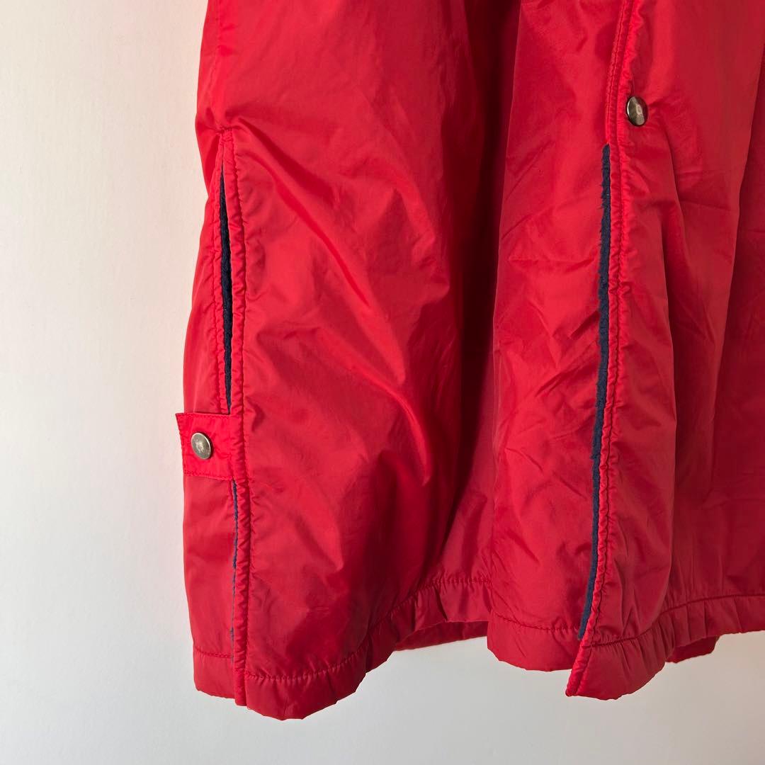 80s 90s adidas アディダス　フード付きベンチコート 赤 レッド