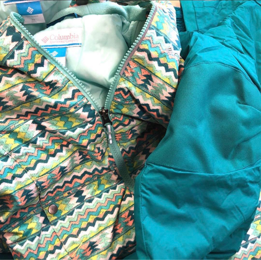 美品✨お揃いColumbia スキーウェア 上下セット XSS/XS &ニット帽