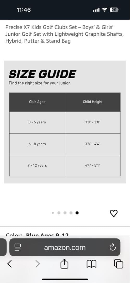 【新品.未使用】Precise XD-J ジュニアゴルフクラブセット 9-12才