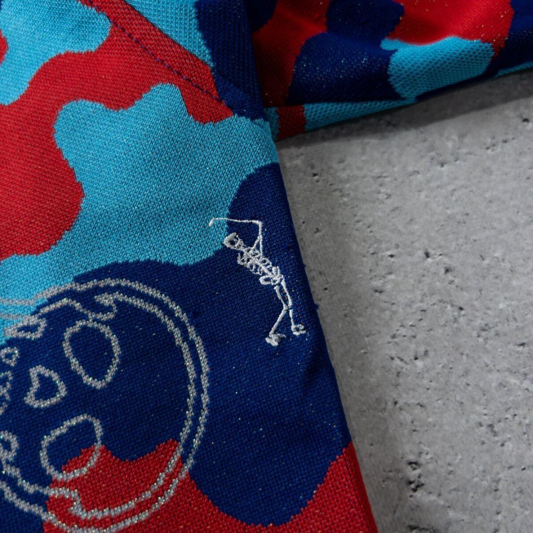 MARK&LONA 半袖 ポロシャツ メンズ 48 (L) ラメブルー カモフラ