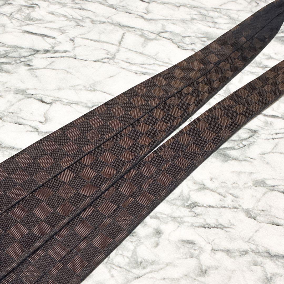 ✨未使用箱付✨ルイヴィトン　クラヴァット・ダミエ クラシック　マロン色　ネクタイ