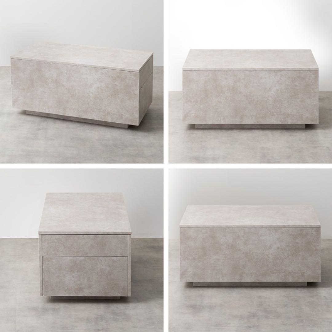 【幅80cm】bolte 昇降式センターテーブル ストーン 収納