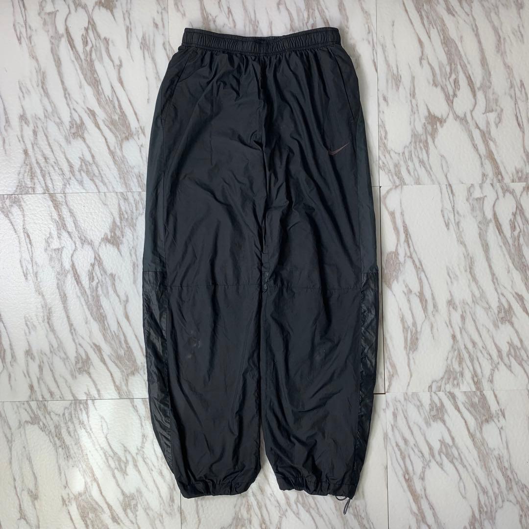 NIKE　ナイロンセットアップ　L　ブラック　シャカシャカ　刺繍　異素材　y2k