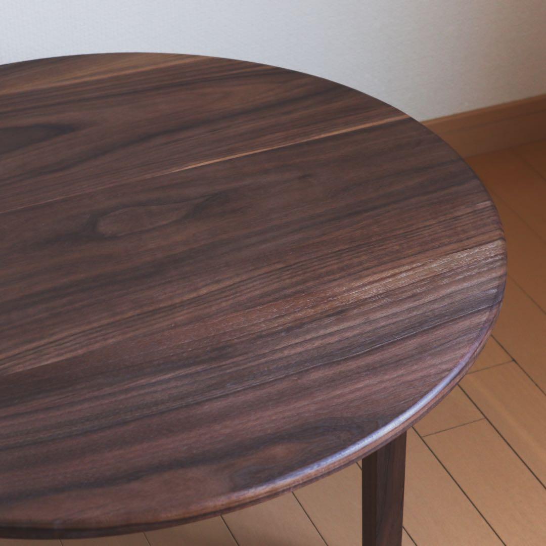 ウォールナットのちゃぶ台 丸テーブル　無垢材