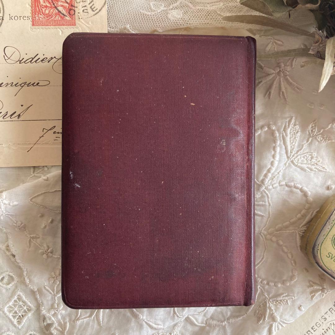 L949洋書古書　ドイツアンティーク　ふっくら装丁の小さなメモリアルブック