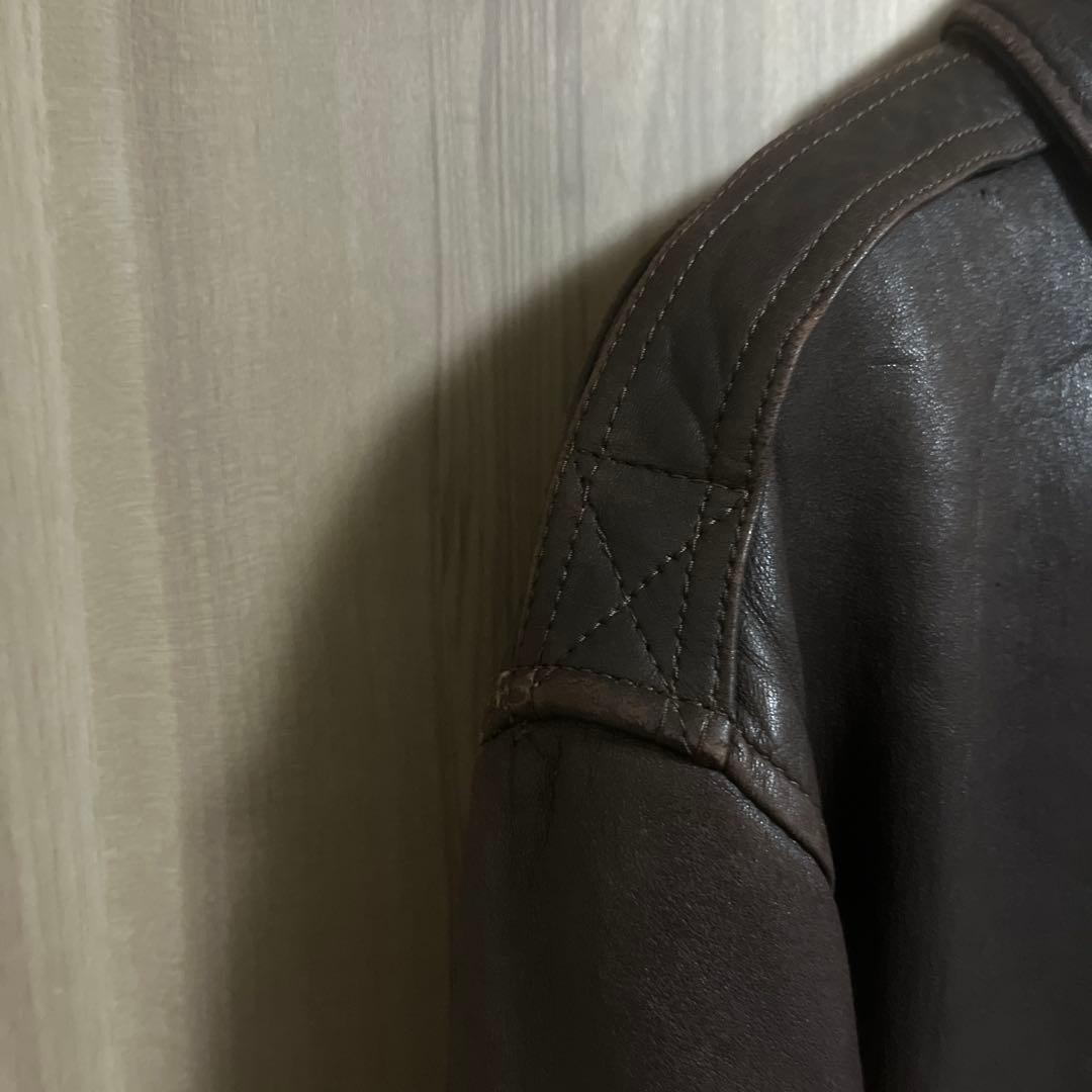 AVIREX A-2 フライトジャケット　レザー　ブラウン　Lサイズ