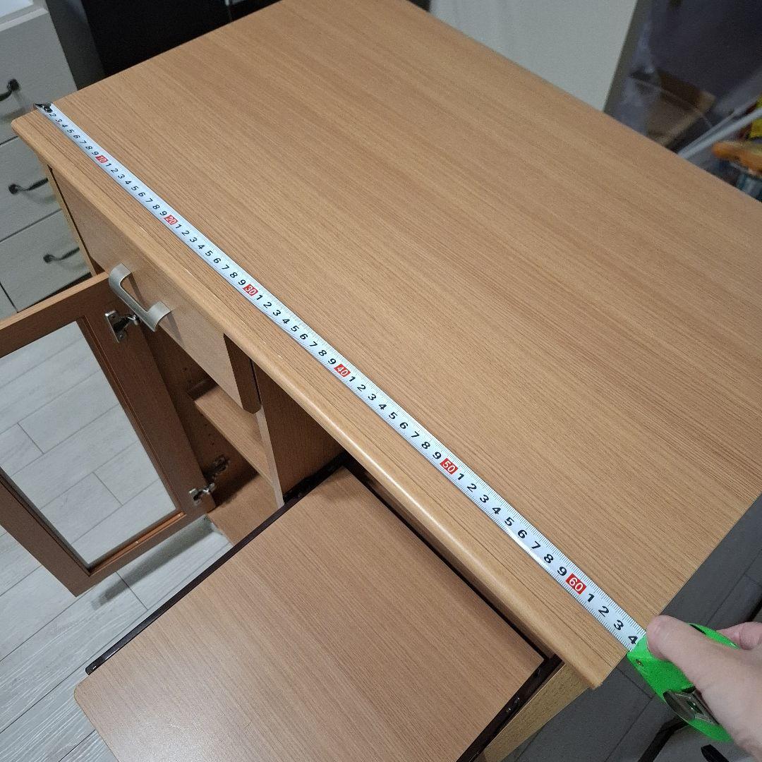 ナチュラルウッド 食器棚 キャスター付き