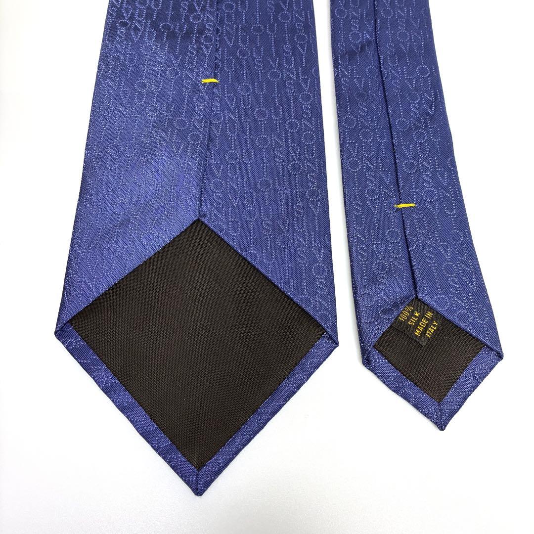 美品 ルイヴィトン LV ネクタイ ロゴ シルク