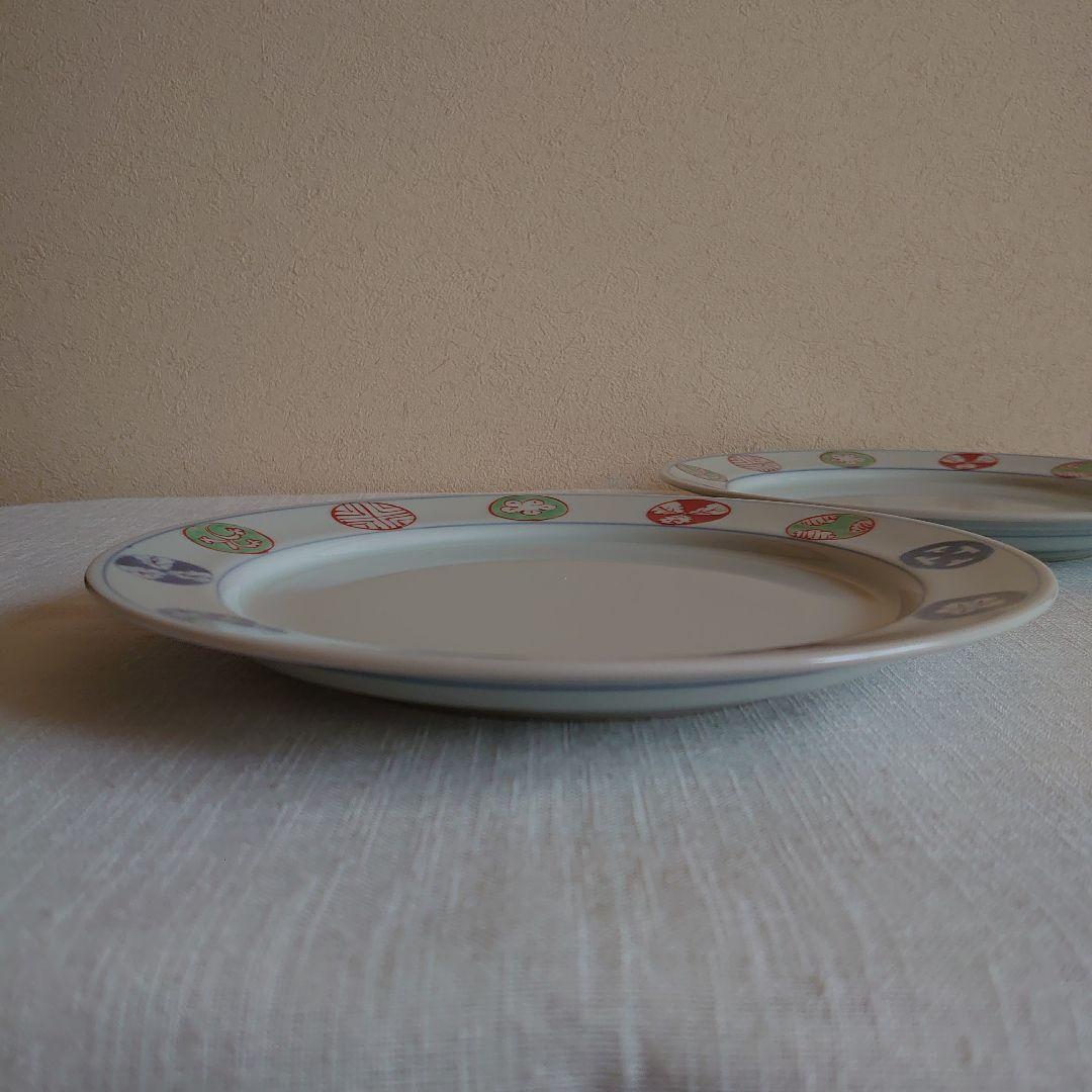 有田焼　福珠窯　染錦丸紋　2枚