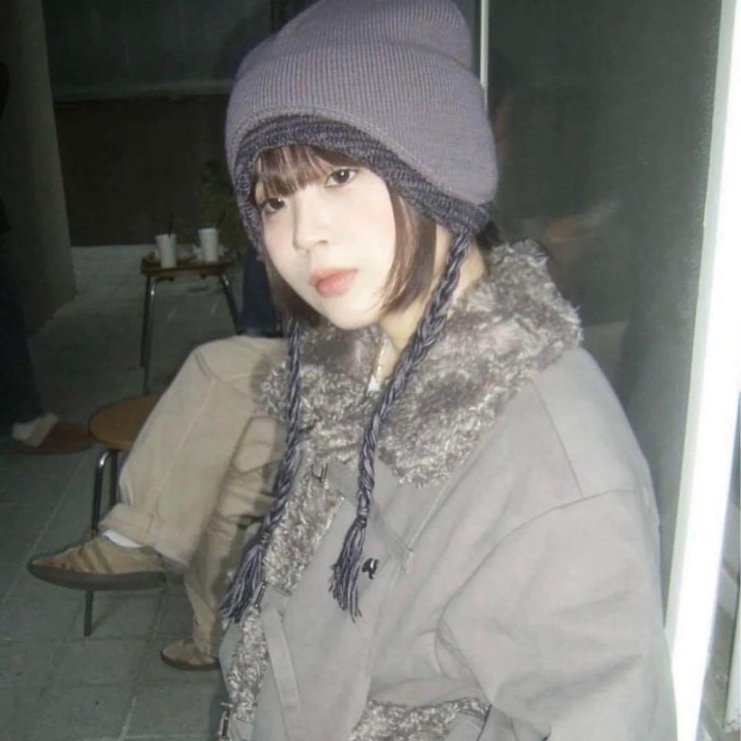 coyseio 三つ編みフェイク2枚組ニット帽直井怜同ニット帽