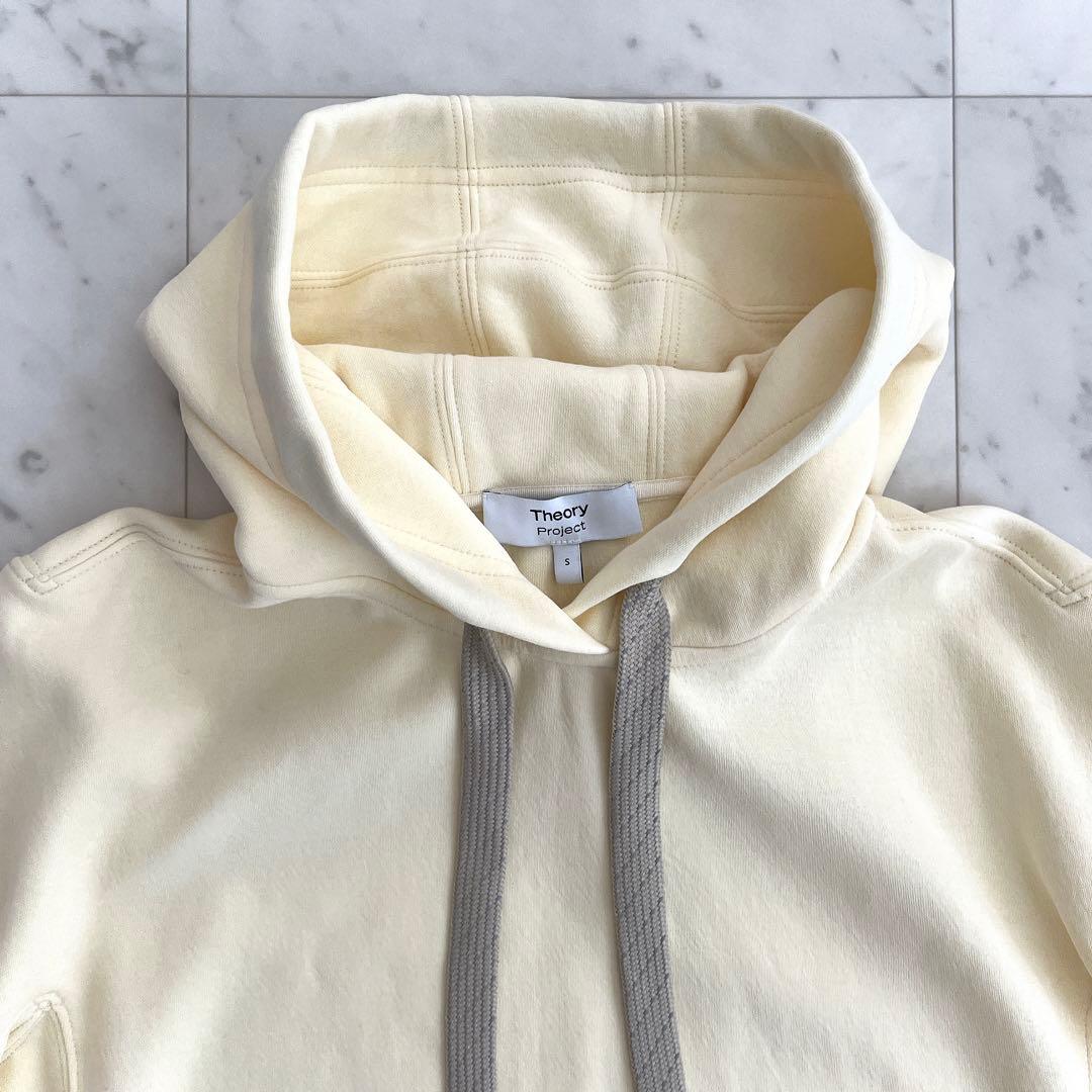 セオリープロジェクト パーカー フーディー クロップド アイボリー S