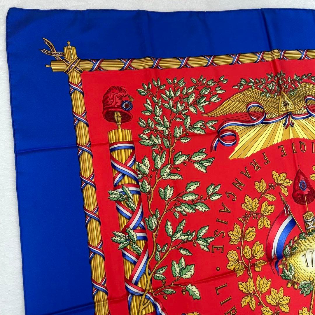 J333 新品未使用 エルメス スカーフ ブルー レディース