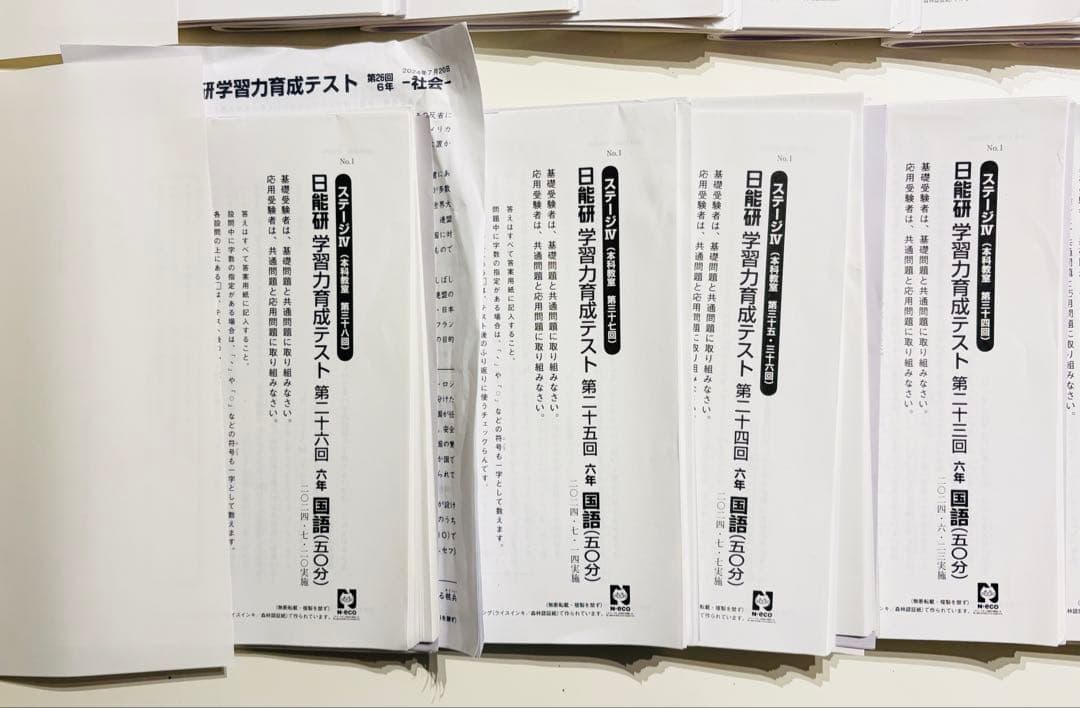 日能研学習力育成テスト6年前期フルセット2024年4教科