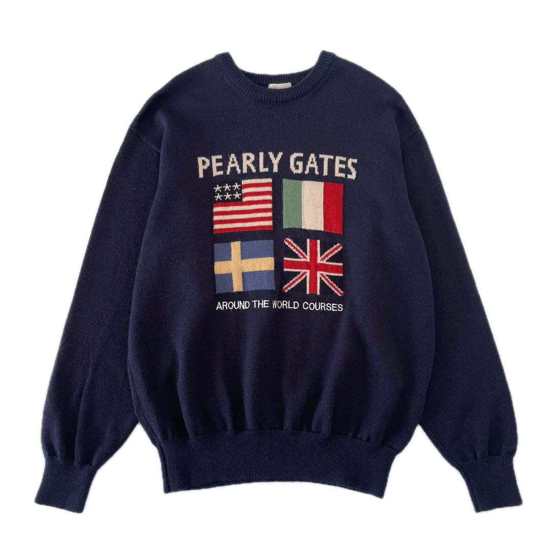 PEARLY GATES ウール100% クルーネックニット ゴルフウェア