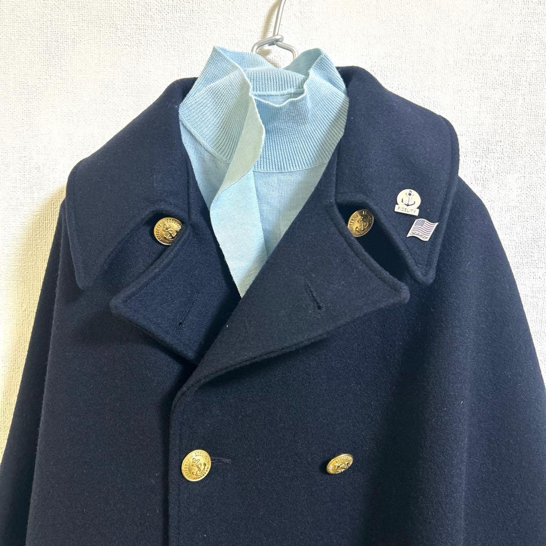 【美品】FIDELITY フィデリティ ポンチョ 金ボタン フリー ブラック黒