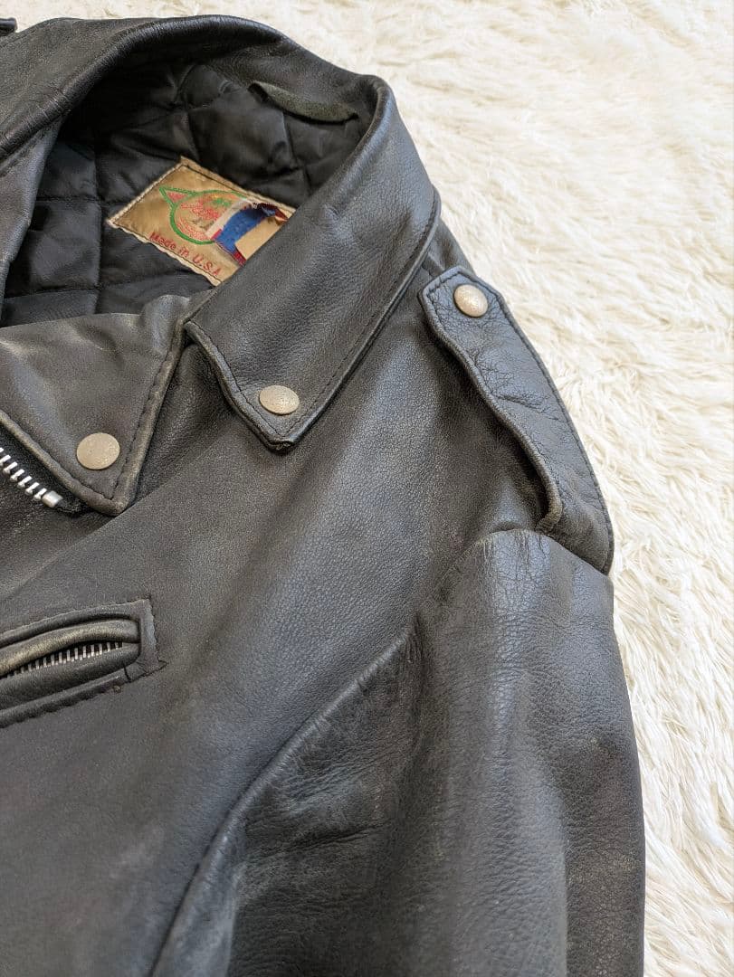 【希少】スクーター レザージャケット XL アメリカ製 80's ヴィンテージ