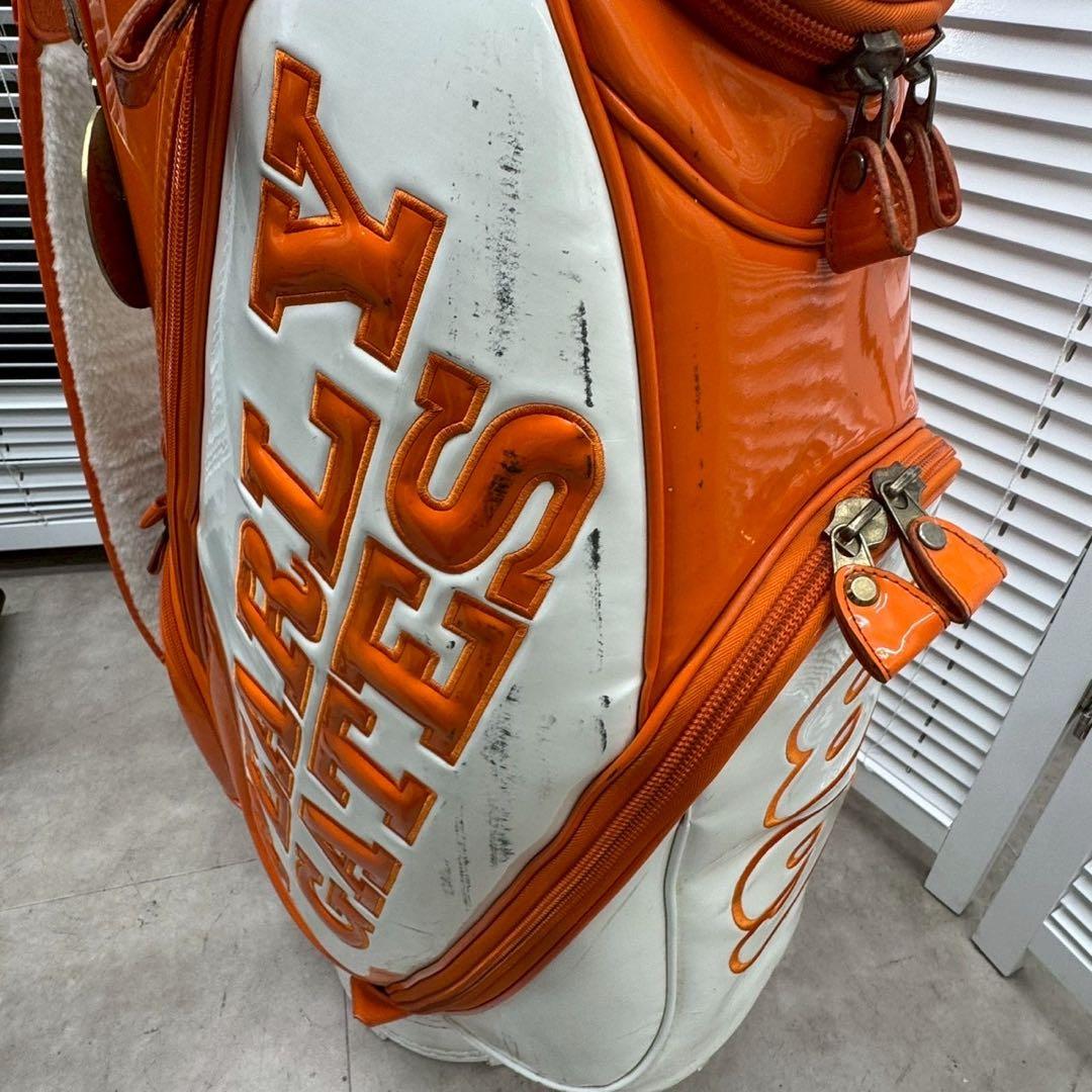 PEARLY GATES（パーリーゲイツ）キャディバッグ（オレンジ×ホワイト）