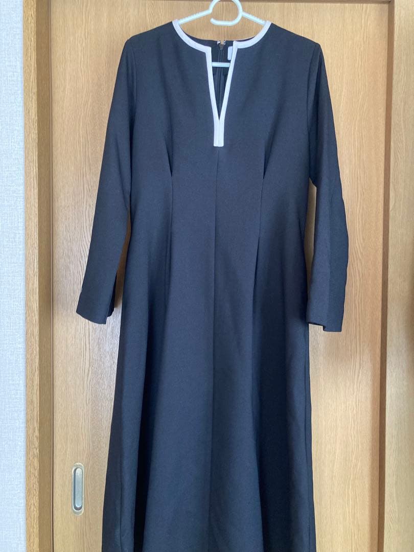 SHIPS any　シップス25AWダブルクロスウエストタックAラインワンピース