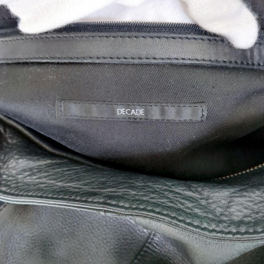 美品✨️ディケイド レザー ダブルジップ トートバッグ 黒 シボ革　A4