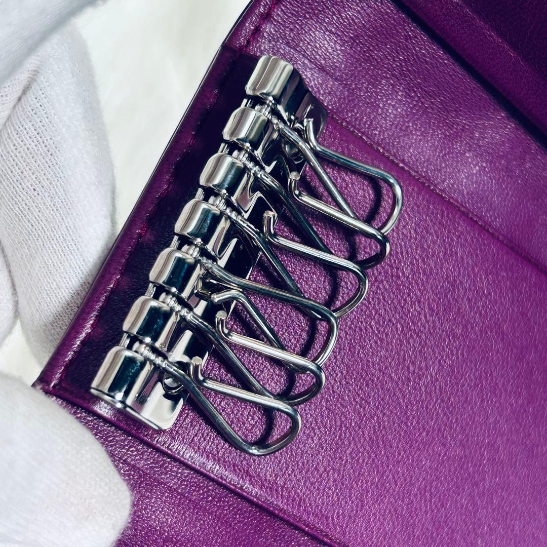 極美品✨CHANEL シャネル アイコン キーケース 6連 パープル ギャラあり