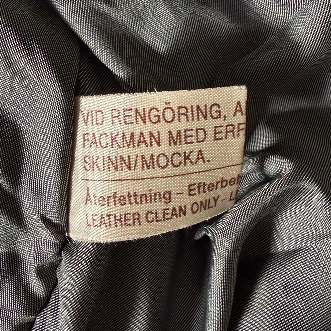 ユーロ古着 レザージャケット V8 エンボスロゴ 黒 本革