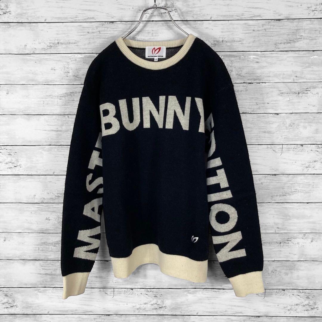 マスターバニー プリントプルオーバーニット ブラック メンズ 4サイズ