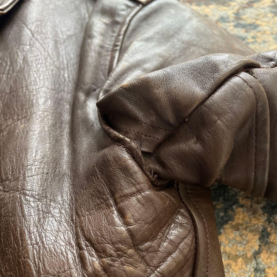 40s A-2 レザージャケット 民間 キルティング ヴィンテージ 検 50s