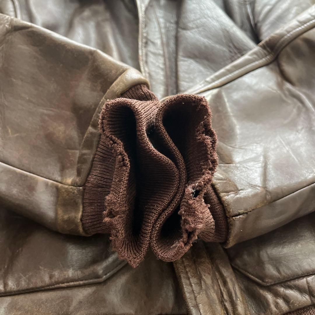 40s A-2 レザージャケット 民間 キルティング ヴィンテージ 検 50s