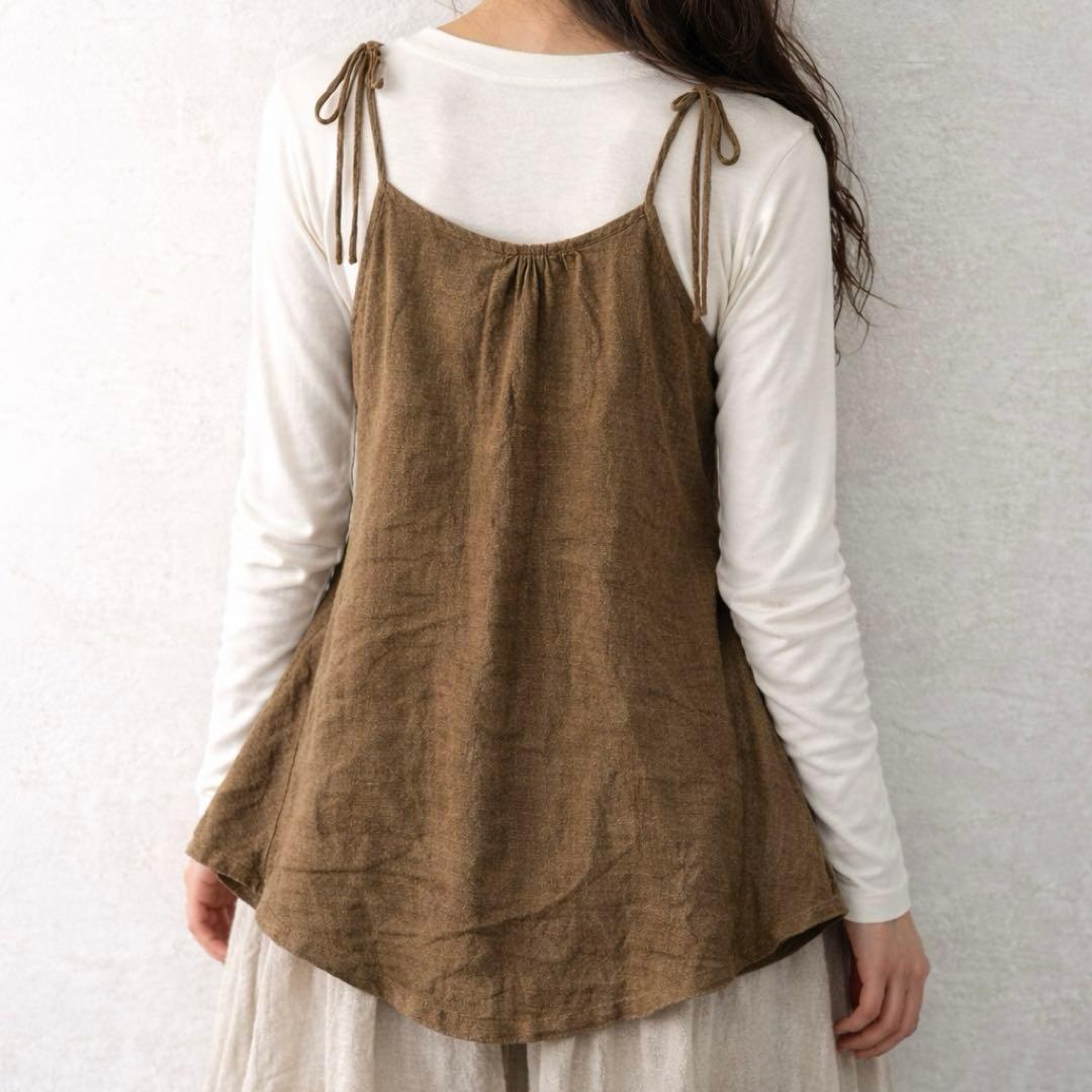 うさとの服　USAATO 手織り 天然草木染 リボン ビスチェ