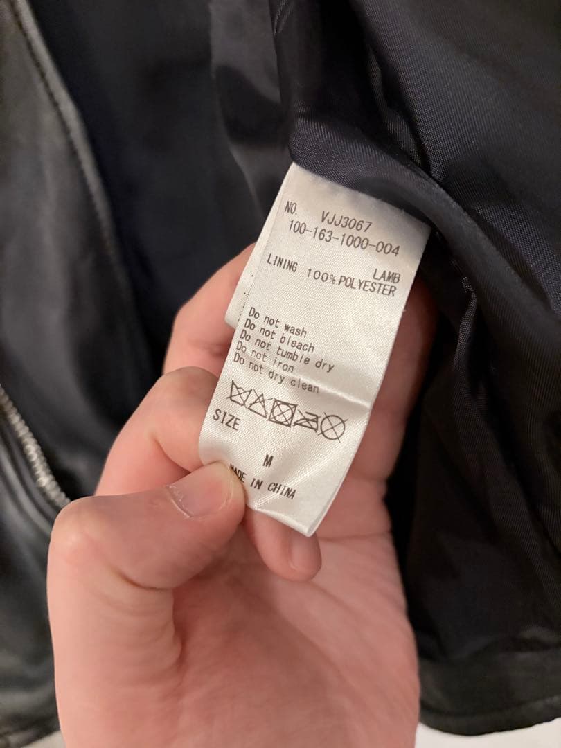 VANQUISH シープスキン　ダブルライダースジャケット M