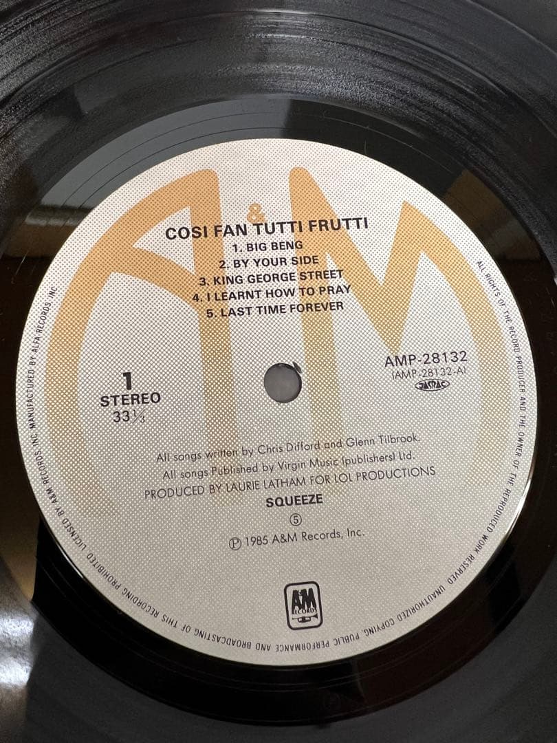 Squeeze 名盤 Cosi Fan Tutti Frutti 帯付LP洋楽